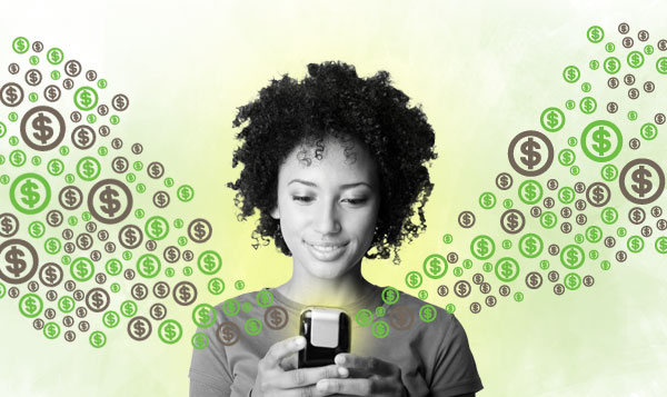 Woman using phone